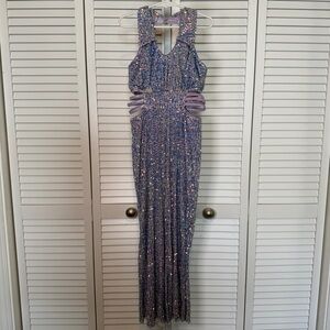 Glittery Purple Bell Bottom Jump suit with built in Leo Kids Costume for Theater